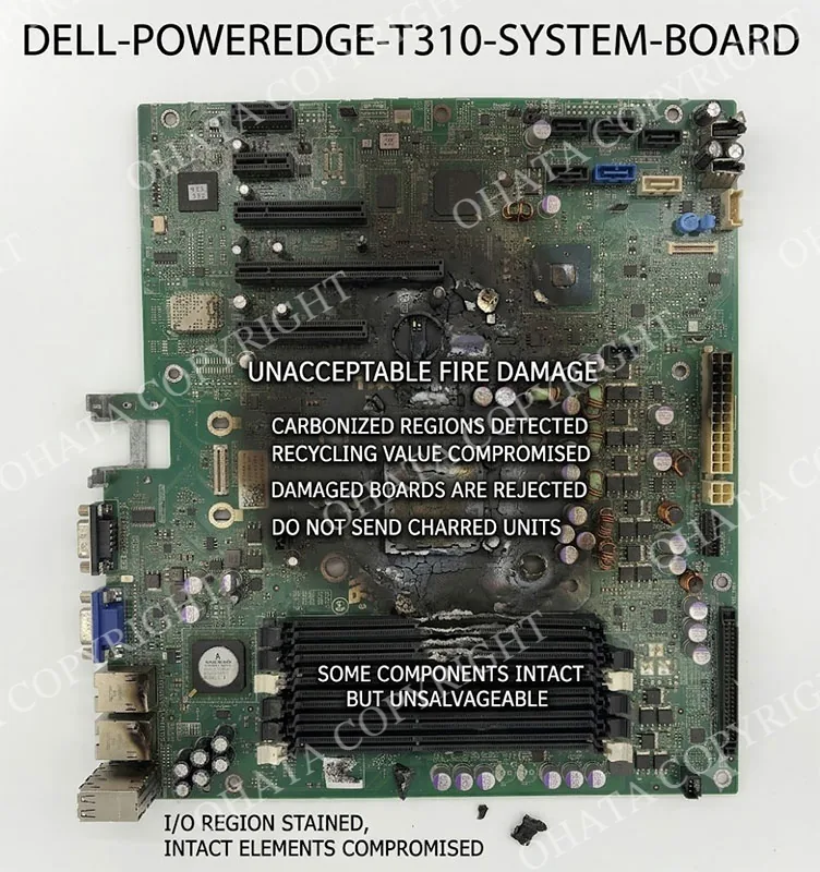 Dell PowerEdge T310 System Board Burned By Fire