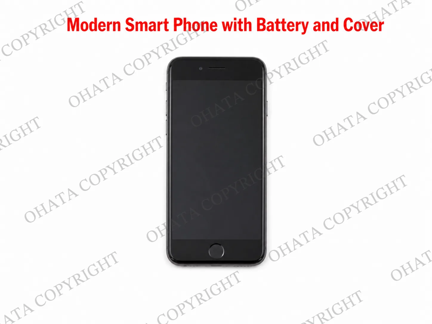 Modern Smart Phone with Battery and Cover Front
