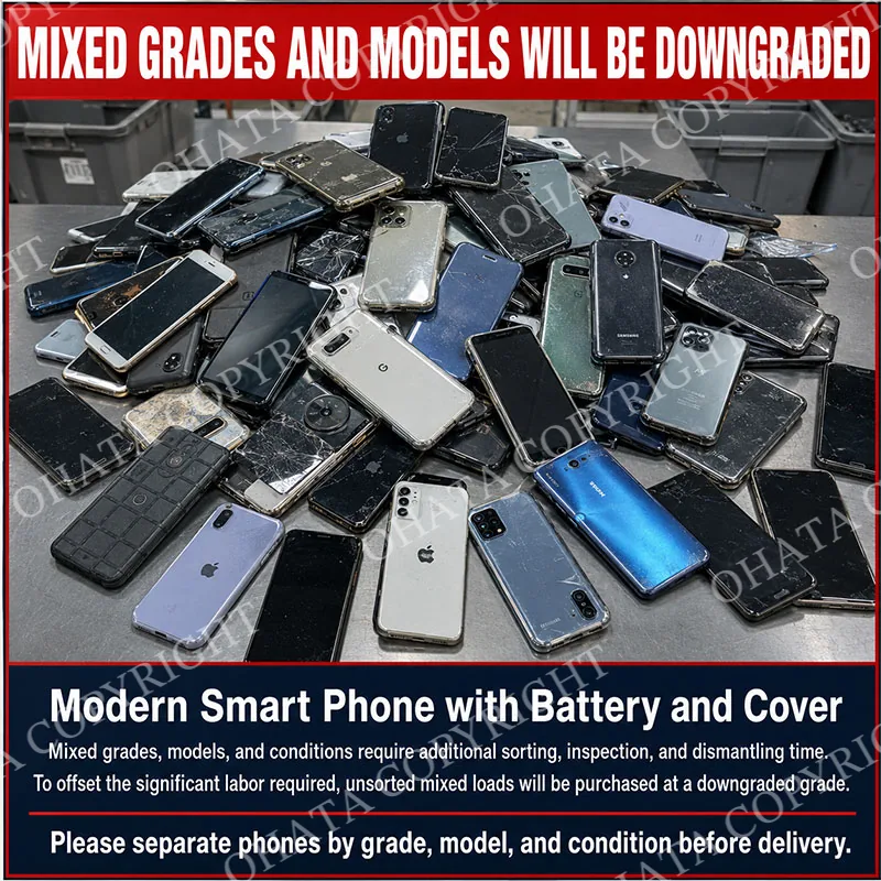 Modern Smart Phone with Battery and Cover Different Grades and Models mixed