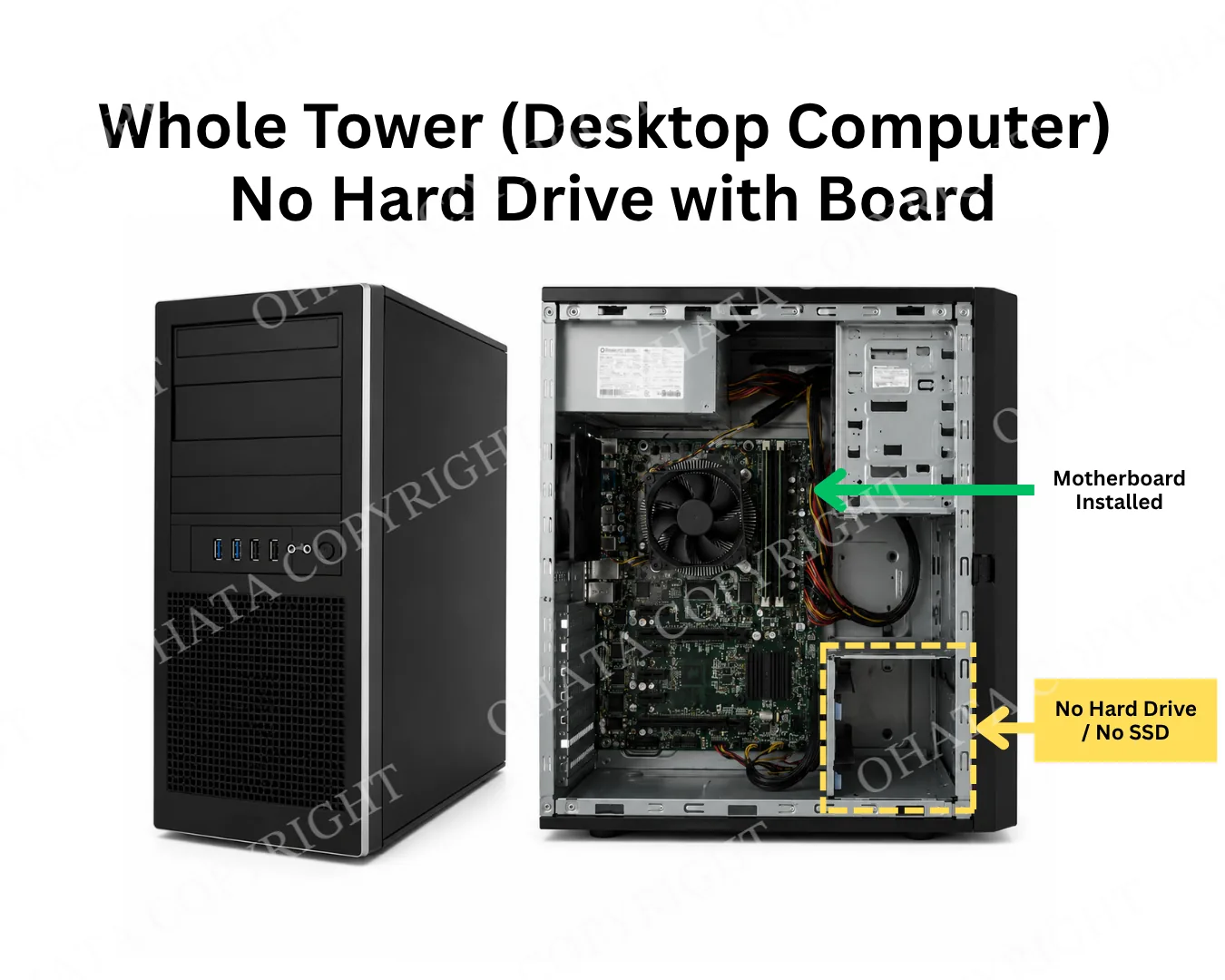 Whole Tower (Desktop Computer) No Hard Drive with Board