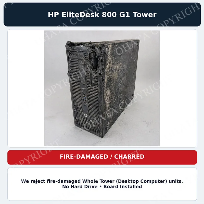 HP EliteDesk 800 G1 Tower Burned By Fire