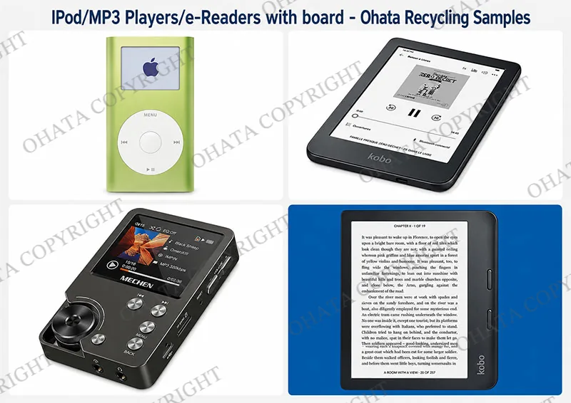 IPod MP3 Players e Readers with board Ohata Recycling Samples