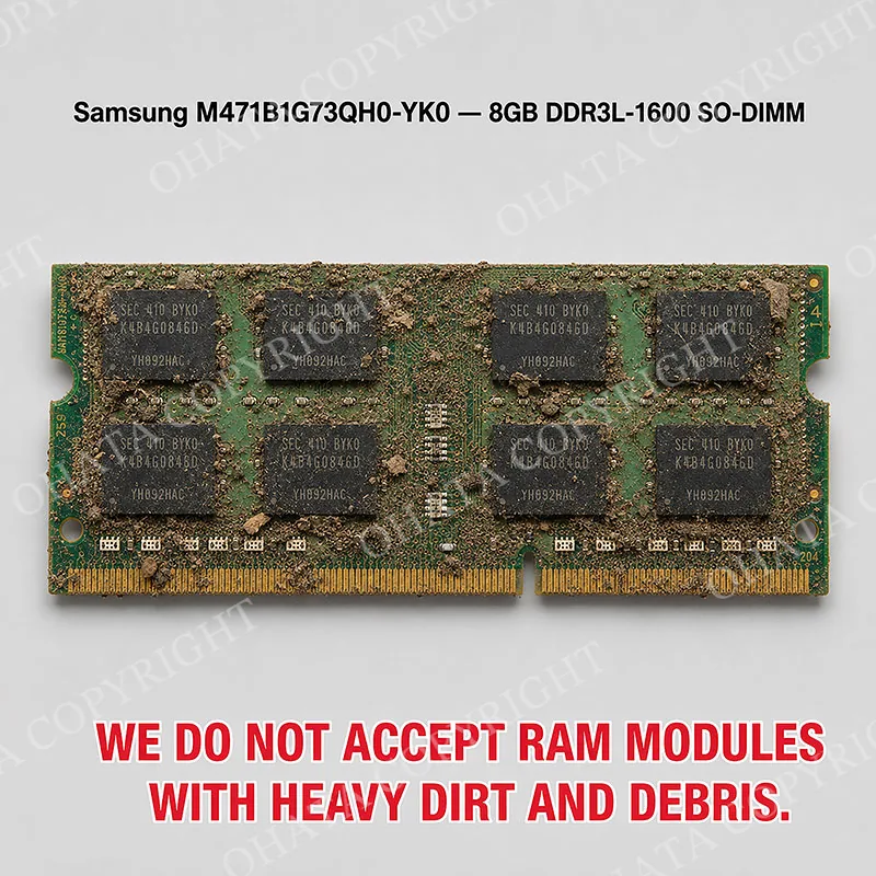 Samsung M471B1G73QH0 YKO 8GB DDR3L 1600 SO DIMM RAM A GRADE Dirt or Mud