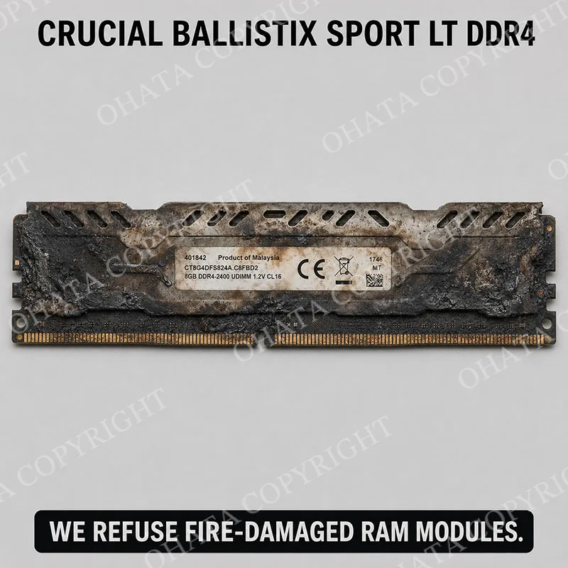 Crucial Ballistix Sport LT DDR4 RAM B GRADE Burned By Fire