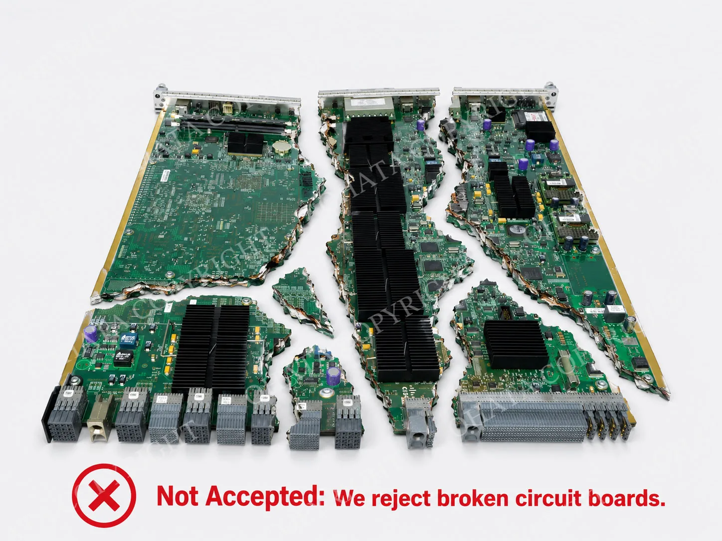 Ohata Recycling Samples SS Grade Circuit Boards Broken Not Accepted