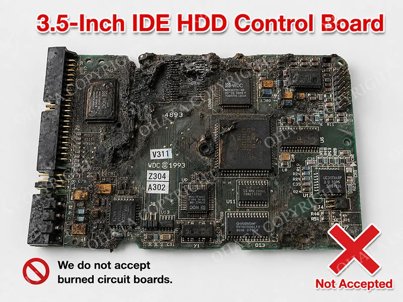 Western Digital Caviar 2340 IDE PATA HDD Board S GRADE Burned By Fire