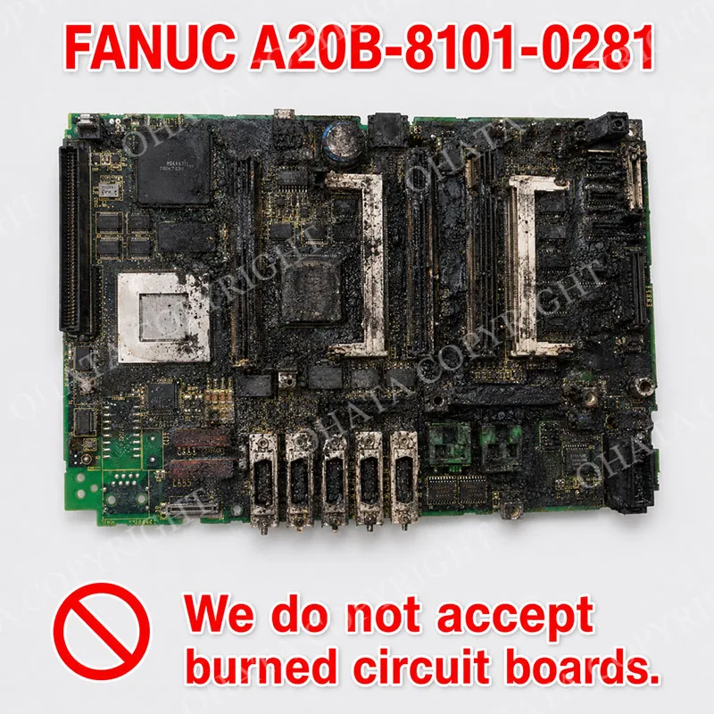 FANUC A20B 8101 0281 CNC S GRADE Burned By Fire