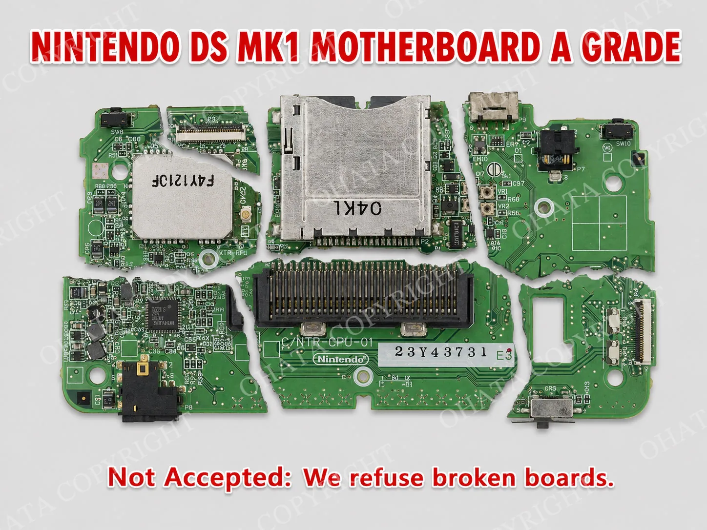 Nintendo DS Mk1 Motherboard AGRADE Broken
