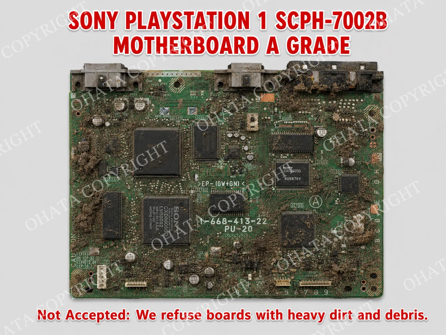 Sony PlayStation 1 SCPH 7002B Motherboard A GRADE Dirt or Mud