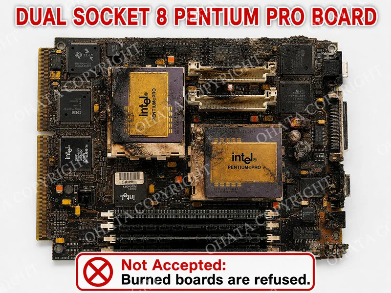 Dual Socket 8 Pentium Pro Board b GRADE Burned By Fire