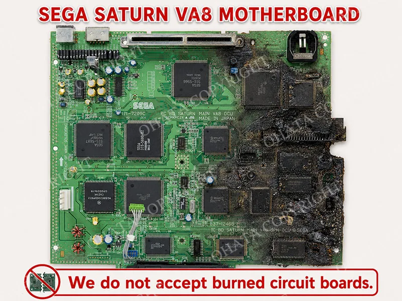 Sega Saturn VA8 Motherboard B GRADE Burned By Fire