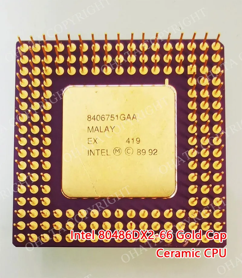 Cpu Sss Grade Intel 80486Dx2 66 Gold Cap Ceramic Cpu