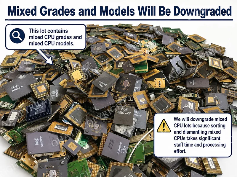 CPU SSS Grade Ohata Recycling Samples Different Grades and Models mixed