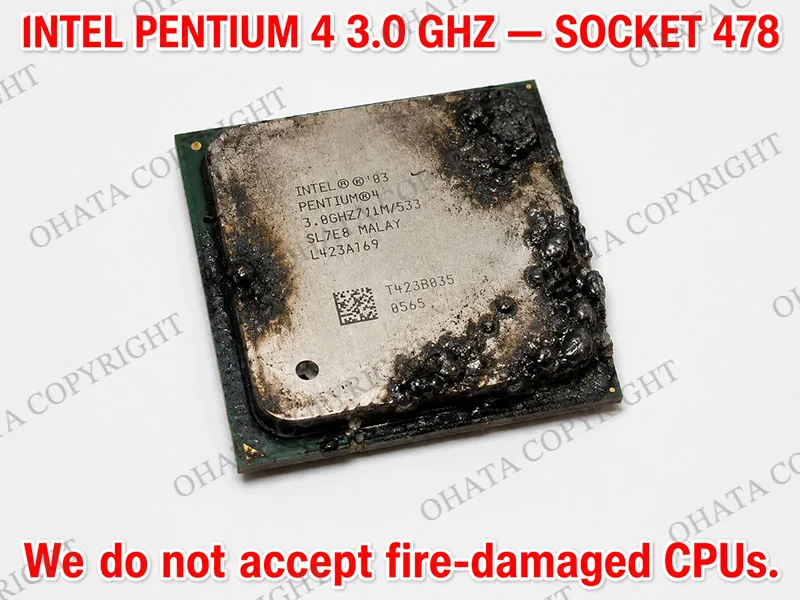 Intel Pentium 4 3.0 GHz — Socket 478 cpu s grade Burned By Fire