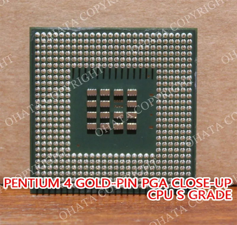 Pentium 4 Gold Pin Pga Close Up Cpu S Grade