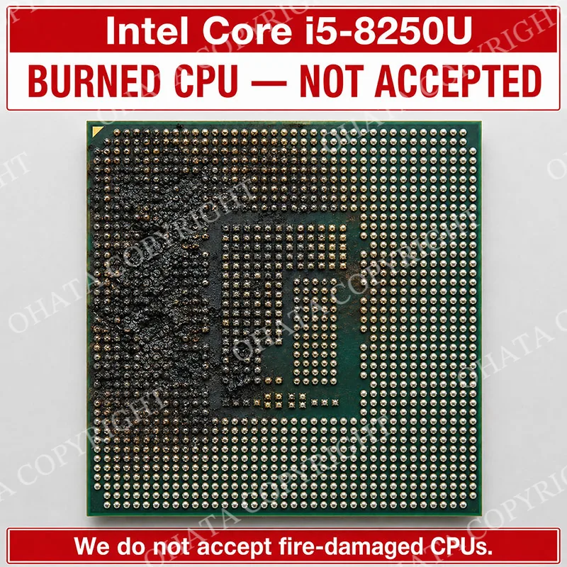 Intel Core i5 8250U CPU B GRADE Burned By Fire