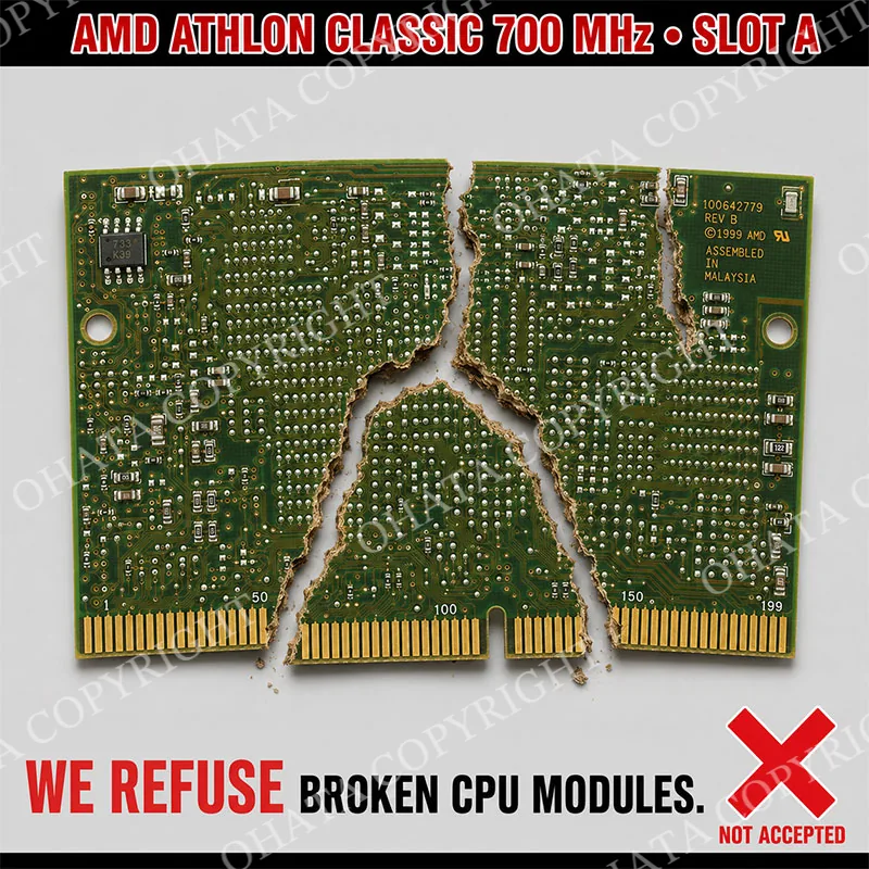 AMD ATHLON CLASSIC 700 MHz ·SLOT A· REAR CPU D GRADE Broken