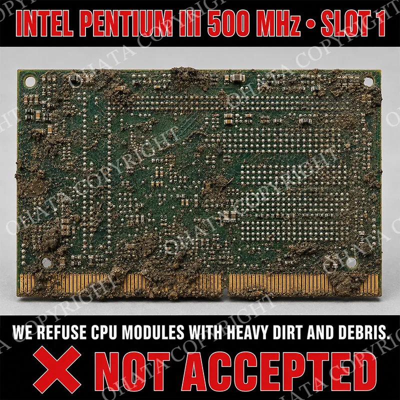 MHZSLOT1·REARINTEL PENTIUM III 500 CPU D GRADE Dirt or Mud