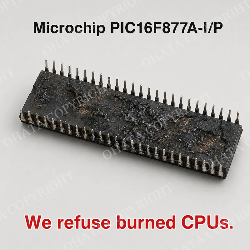 Microchip PIC16F877A 1 P CPU E GRADE Burned By Fire