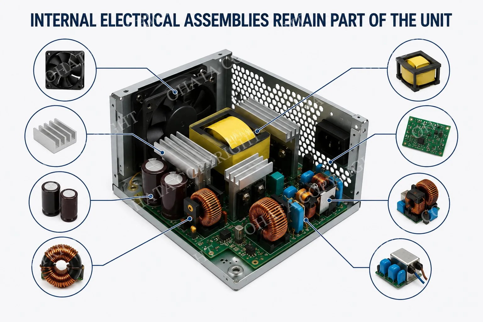 Internal Electrical Assemblies Remain Part of the Unit