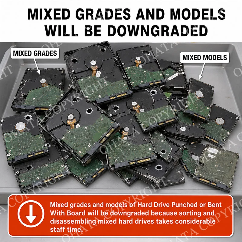 Hard Drive Punched or Bent With Board Different Grades and Models mixed