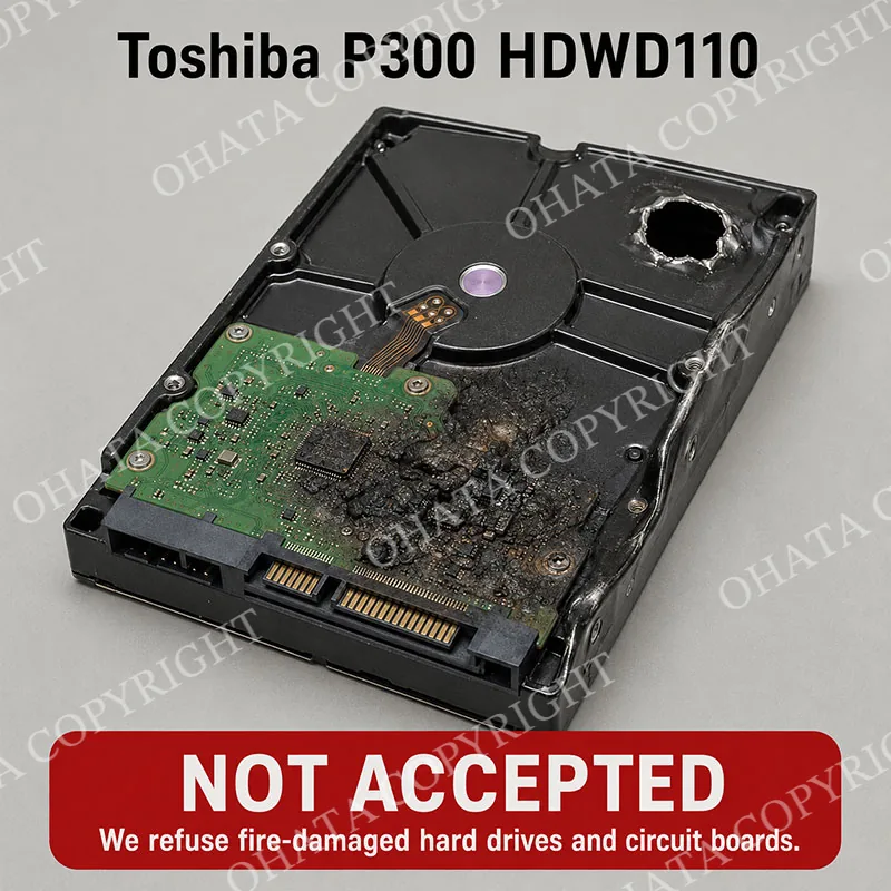 Toshiba P300 HDWD110 Burned By Fire