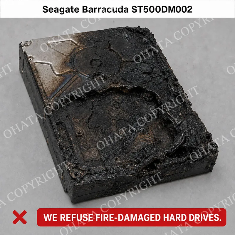Seagate Barracuda ST500DM002 Burned By Fire