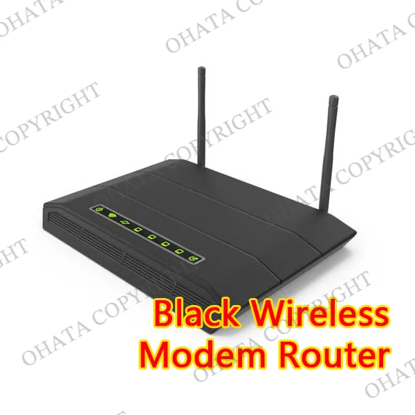 Black Wireless Modem Router