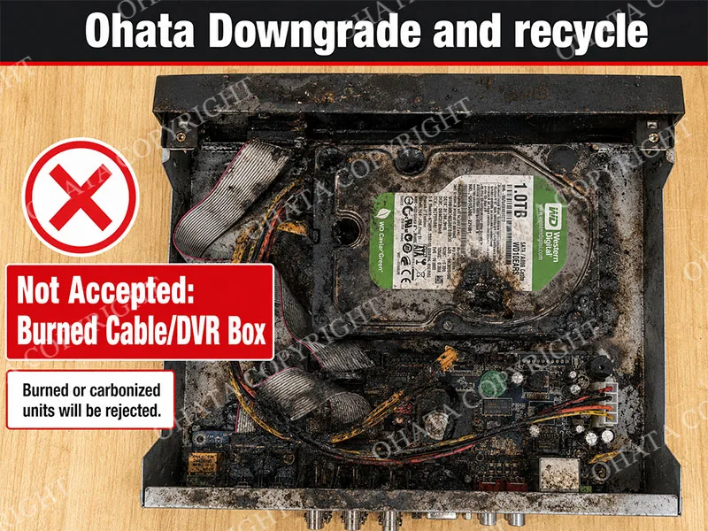 Cable DVR Box With Hard Drive Ohata Downgrade and recycle Burned Not Accepted