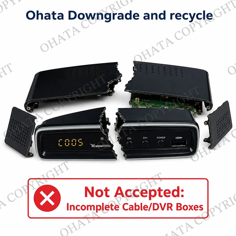 Cable DVR Box No Hard Drive Ohata Downgrade and recycle Broken Not Accepted