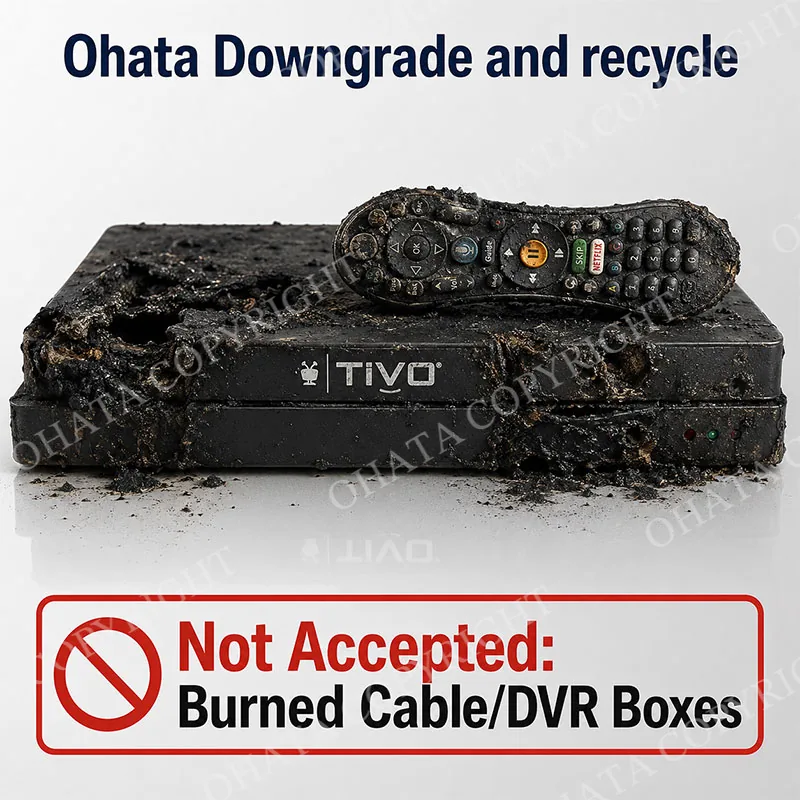 Cable DVR Box No Hard Drive Ohata Downgrade and recycle Burned Not Accepted