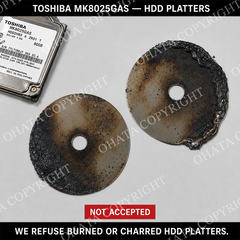 Toshiba MK8025GAS Burned By Fire