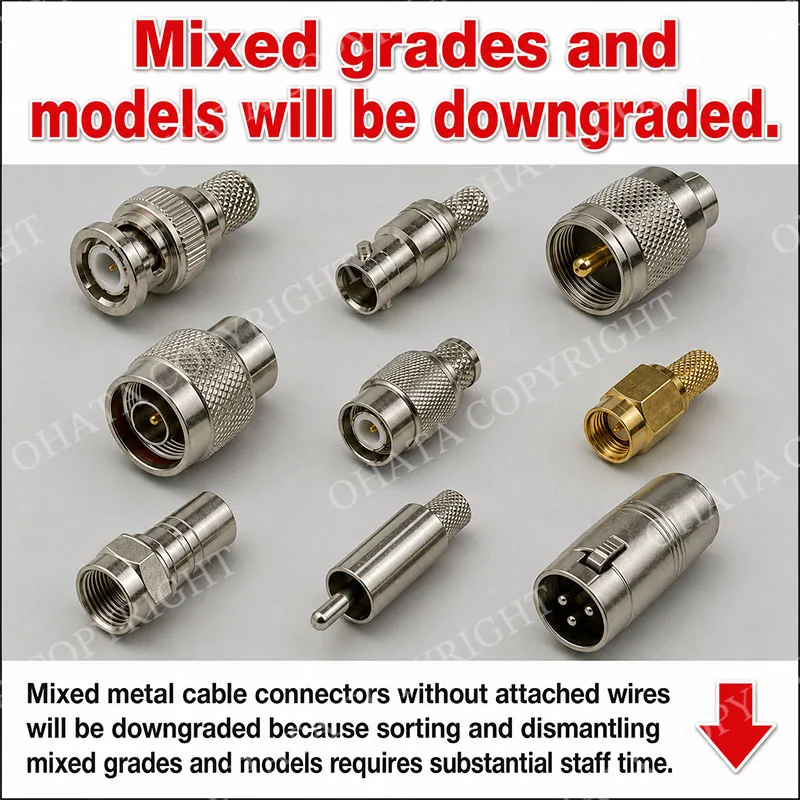 Metal cable connectors without attached wires Different Grades and Models mixed