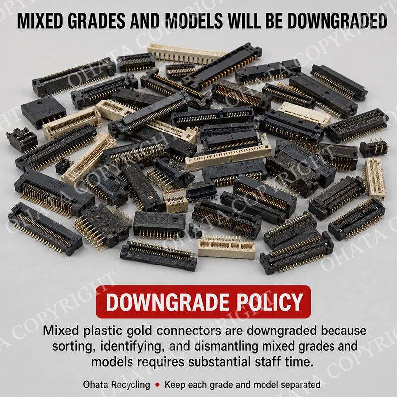 Plastic gold connectors (non metal connectors) Different Grades and Models mixed