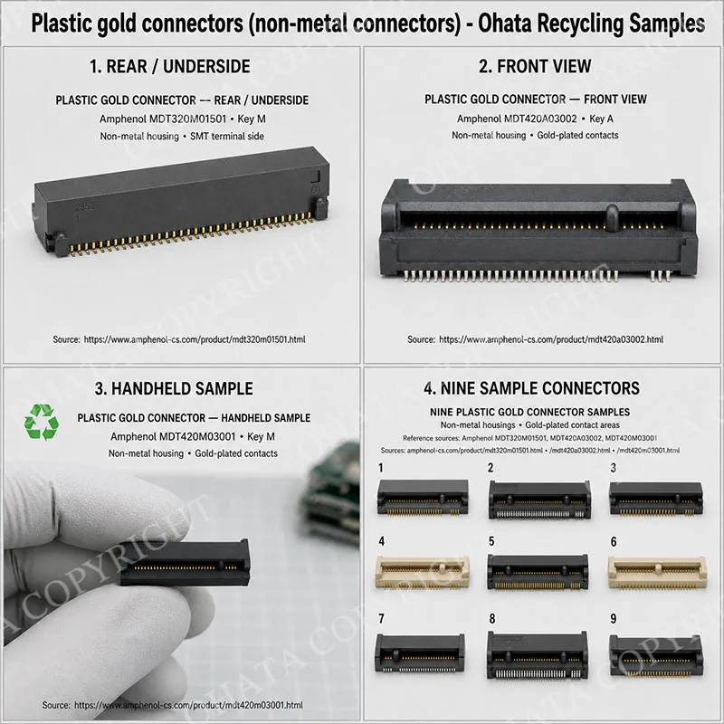 【Plastic gold connectors (non metal connectors)】 Ohata Recycling Samples