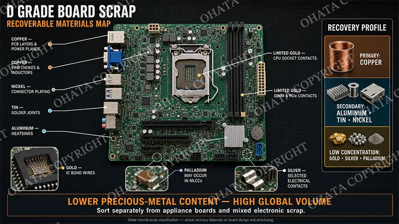 D Grade Board Scrap Metal Socket Desktop Recycling Value