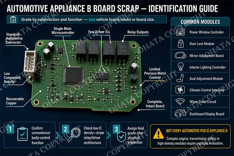 Appliance B Grade Board Scrap Identification Guide Automotive Control Boards