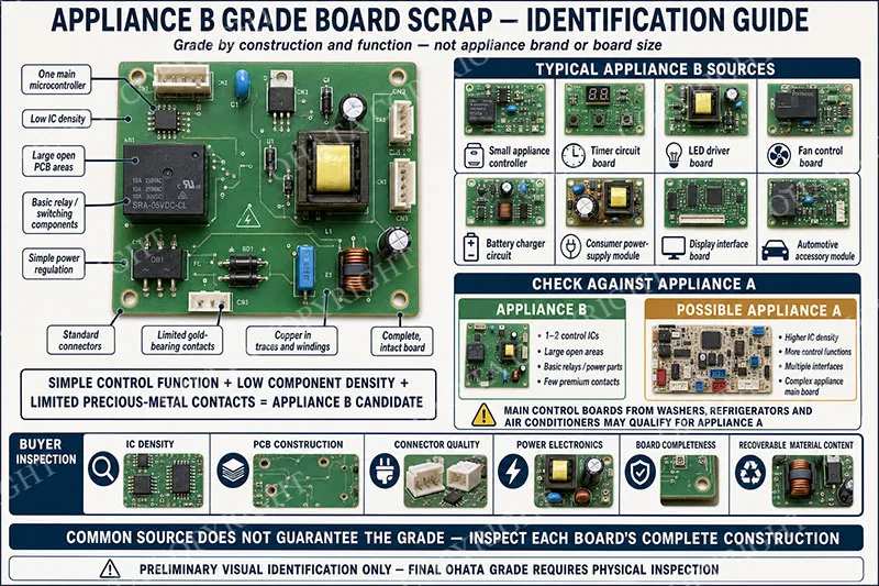 Appliance B Grade Board Scrap Identification Guide Introduction to Appliance Board B