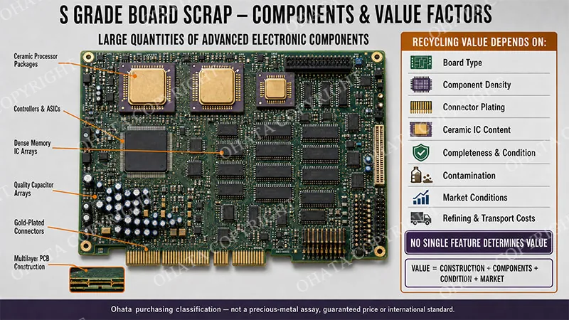 S Grade Circuit Board Scrap Identification Guide Recycling Value and Material Characteristics