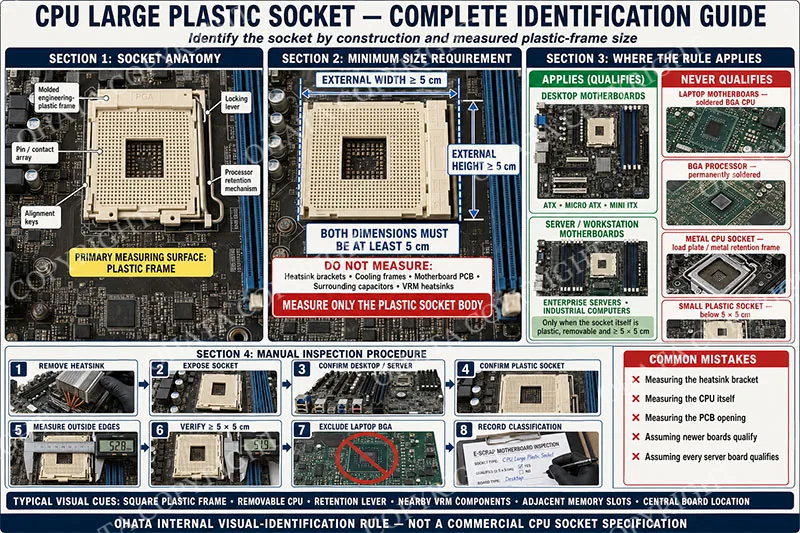 Large Plastic CPU Socket Identification Guide Role Within Ohata Board Classification