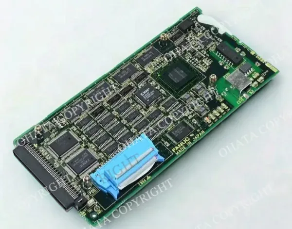 FANUC A20B-8100-027 industrial control circuit board with installed processors, integrated circuits, memory components, and connectors.