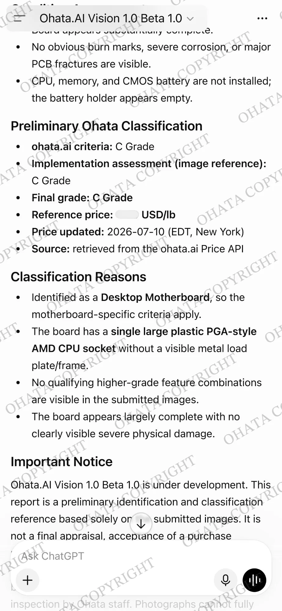 Introducing Ohata.AI Vision 1.0 Beta 1.0 Preliminary Mobile