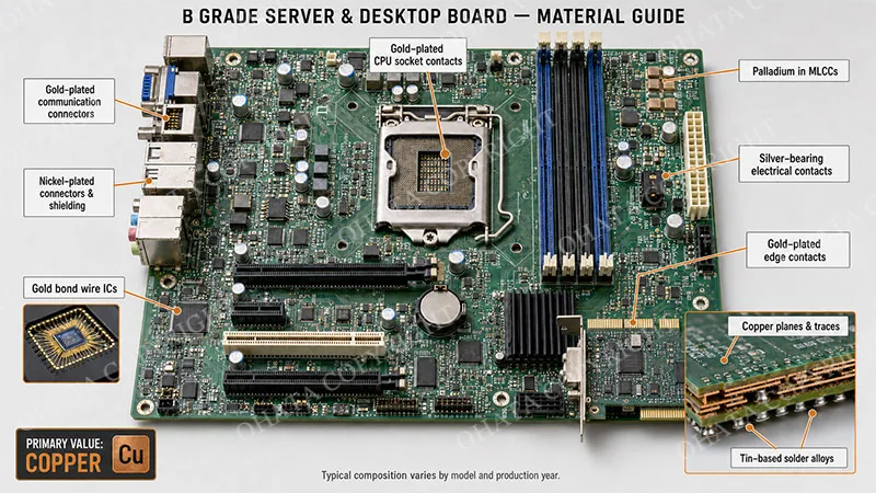 B Grade Circuit Board Scrap Server Recycling Value