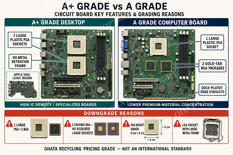 A+ GRADE VS A GRADE CIRCUIT BOARD KEY FEATURES & GRADING REASONS