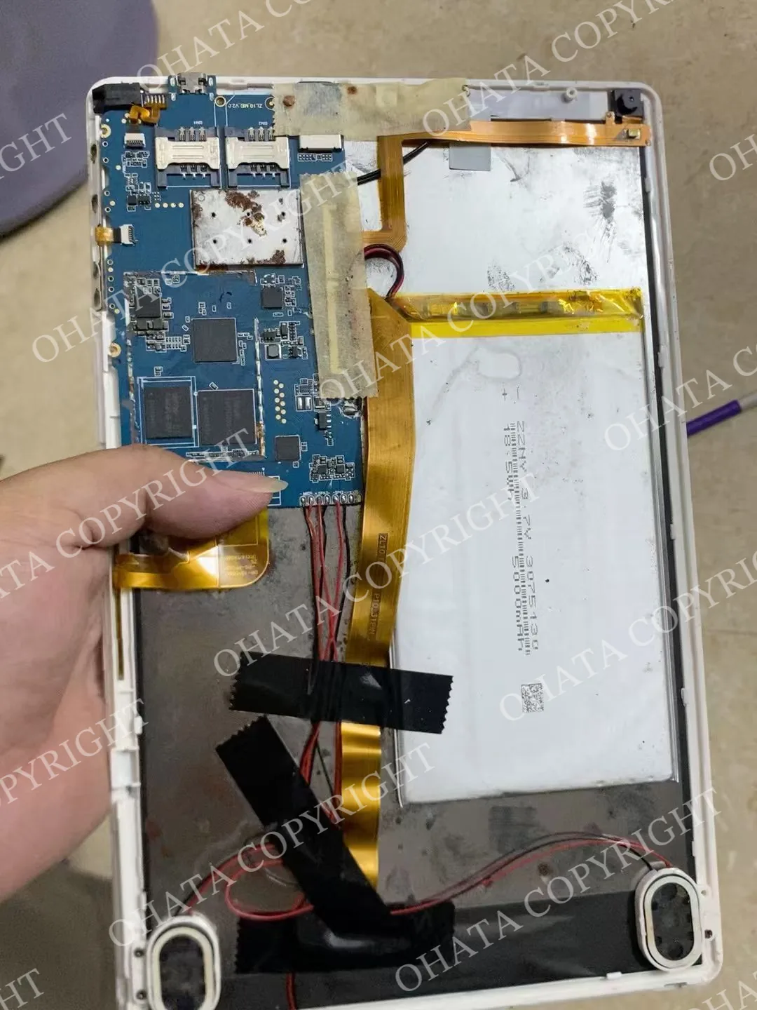 Interior of the de branded tablet