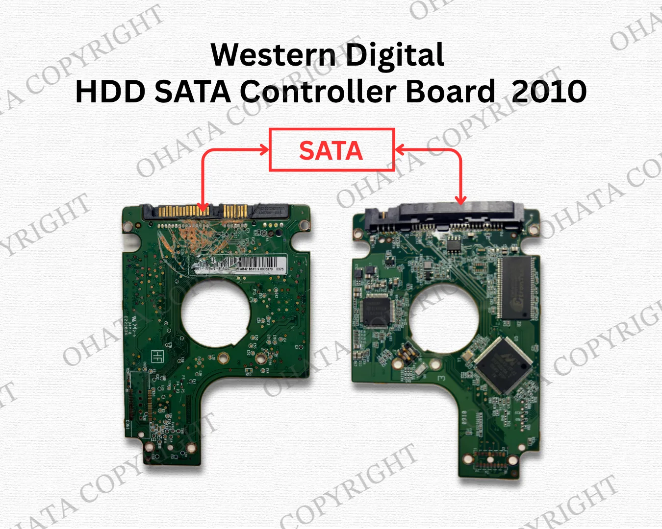Front and Back View of HDD SATA Controller Board