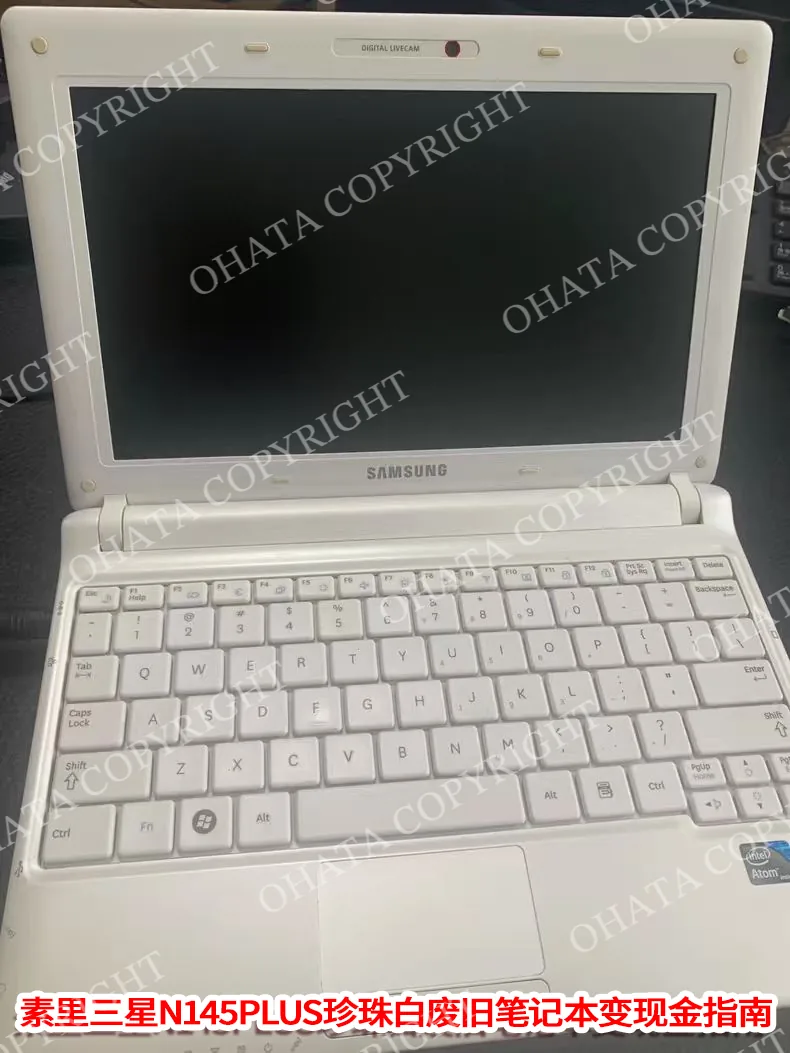 Samsung N145 Plus laptop (pearl white) – screen and keyboard